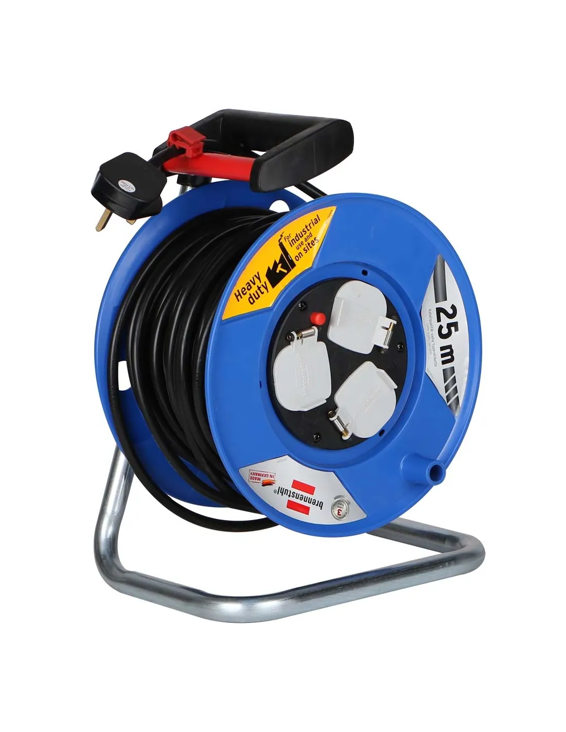 INDUSTRIAL CABLE REEL 13 AMP x 3 SOCKETS x 25 MTR