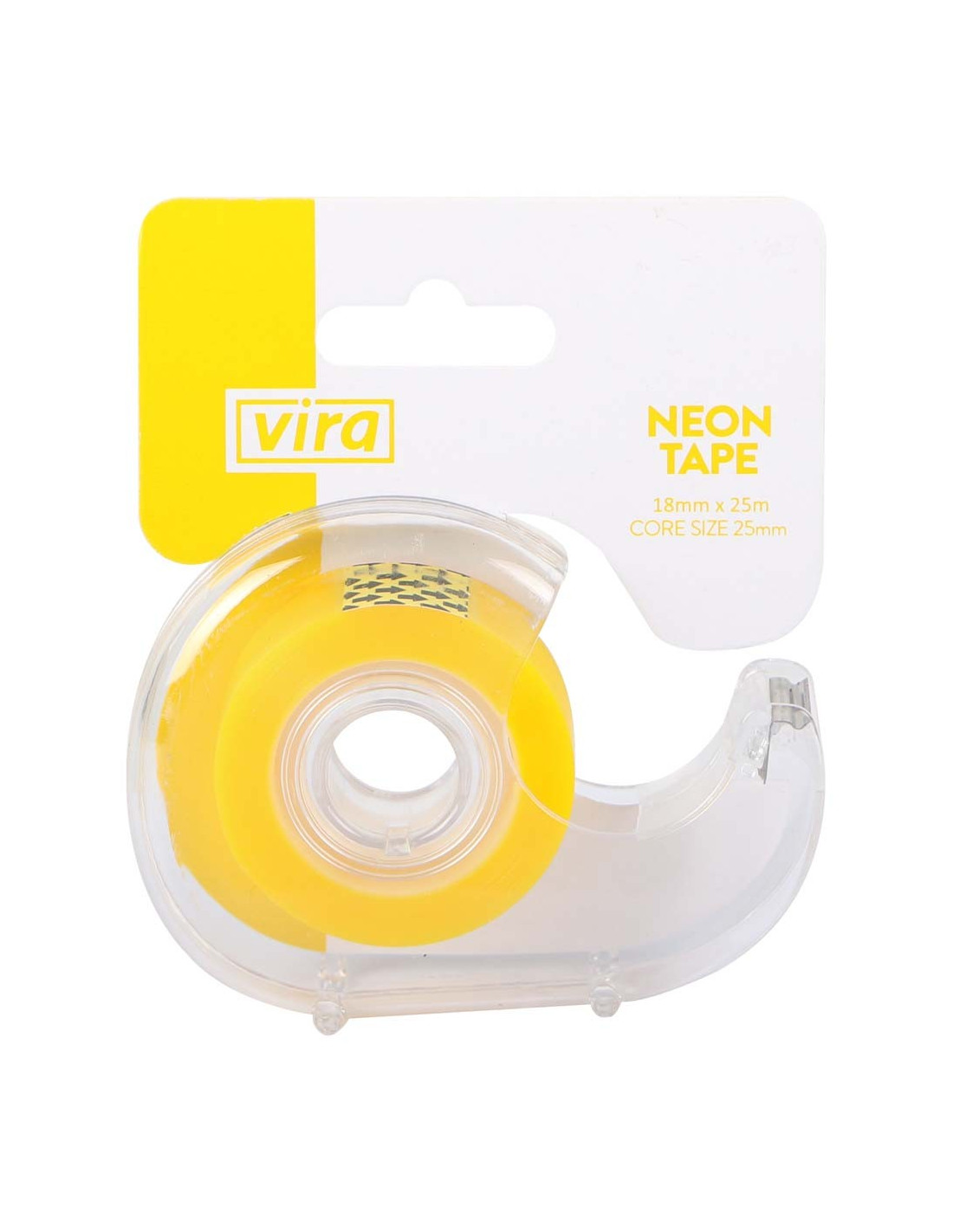 NEON INVISIBLE TAPE YELLOW WITH DISPENSER 3/4 X 25 MT