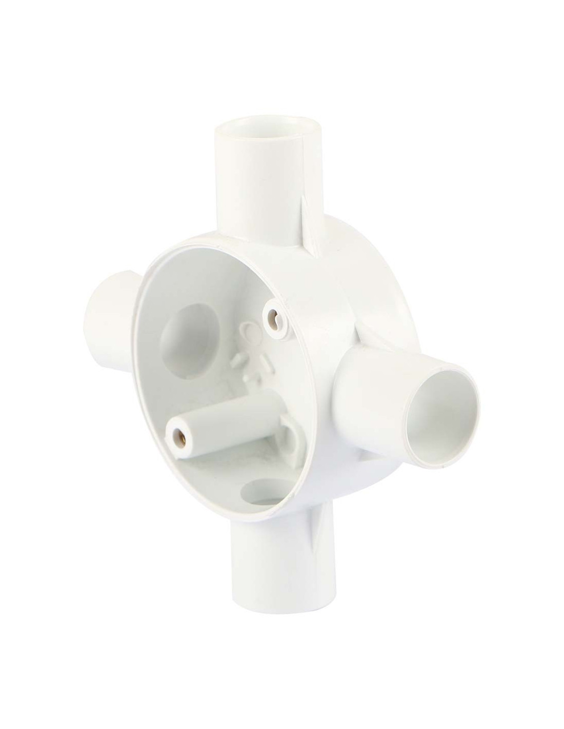 ELECTRIC ROUND BOX 4 WAY x 3/4" WHITE