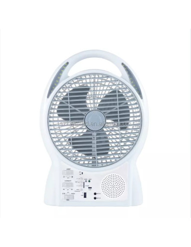 GD-8029 - RECHARGEABLE BOX FAN 5V USB OUTPUT WITH SOLAR PANEL 6W