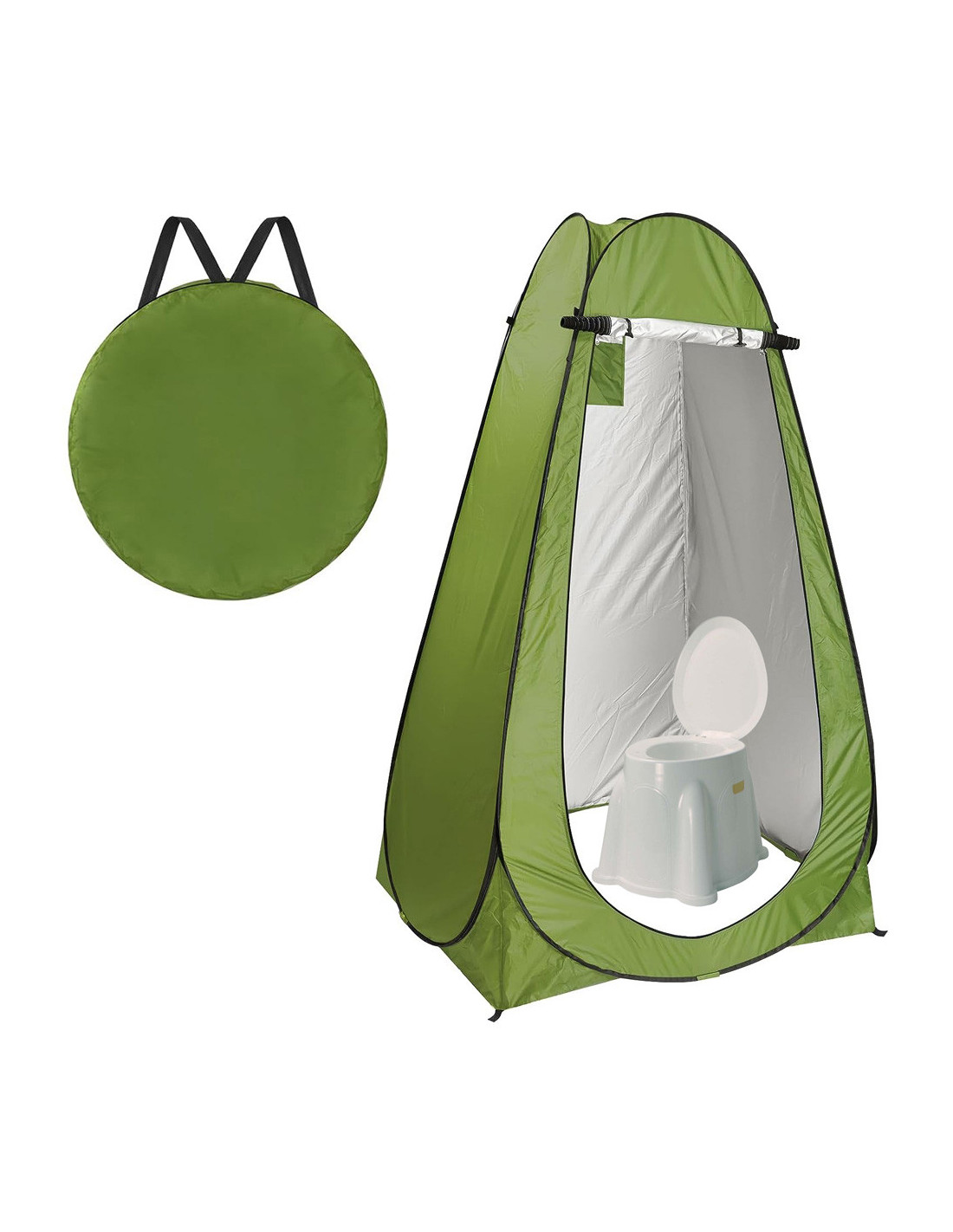 NIROO PORTABLE TOILET TENT WITH PLASTIC TOILET SEAT