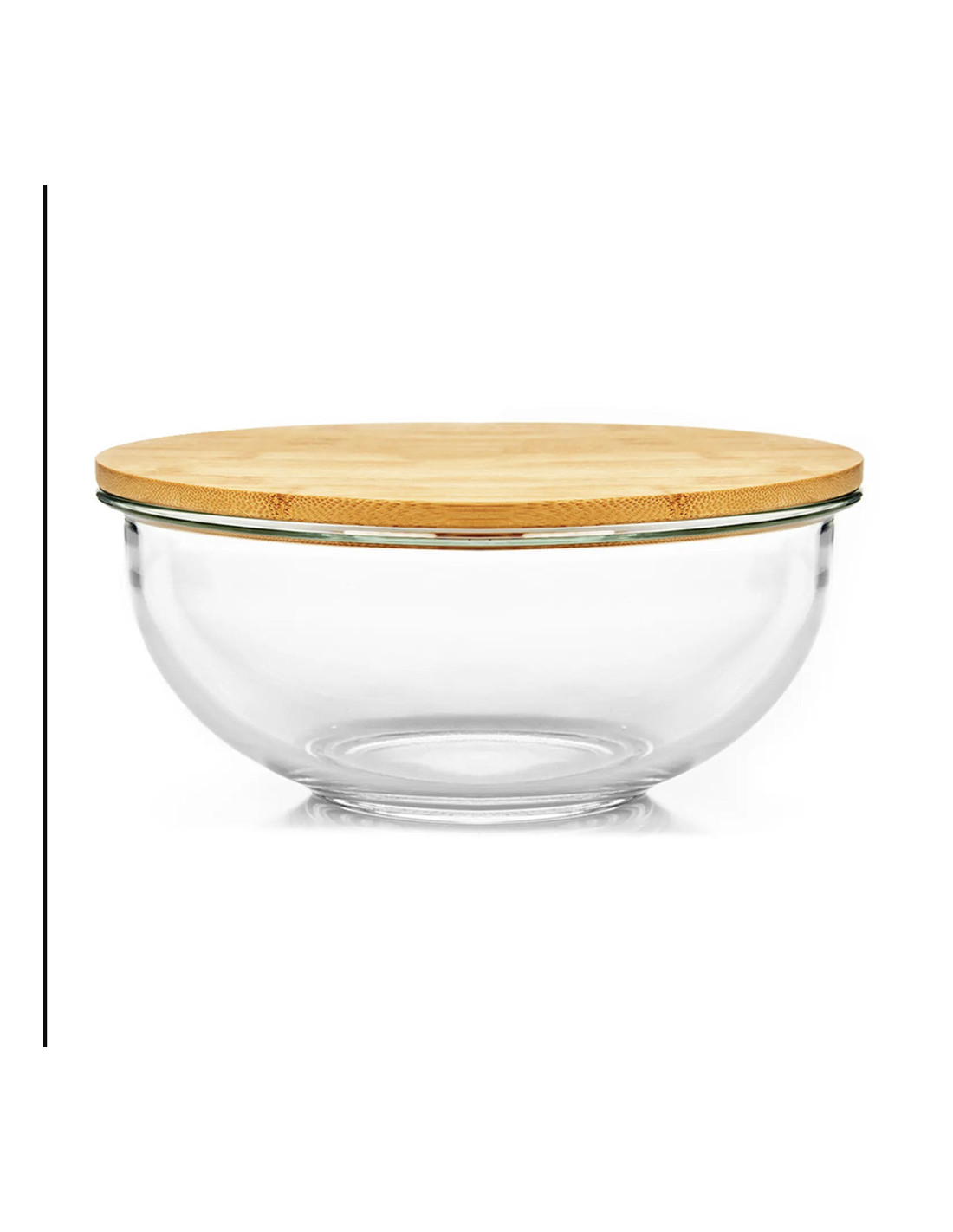 Glass Bowl With Bamboo Lid Large 3400 Ml