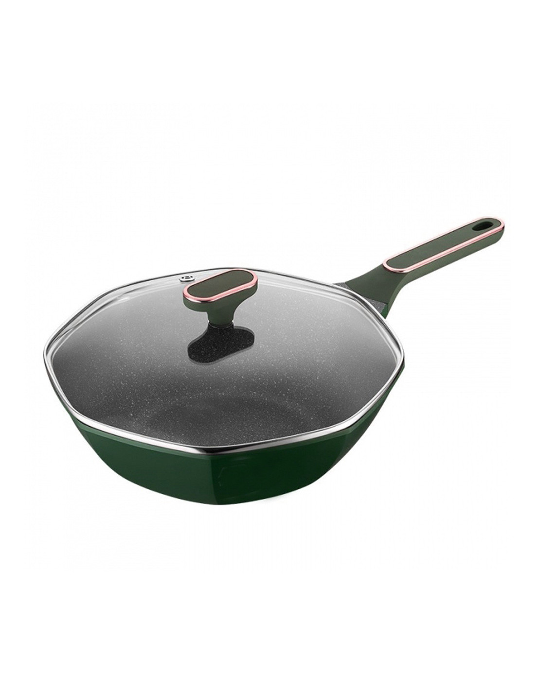 GREEN FRYING PAN WITH LID