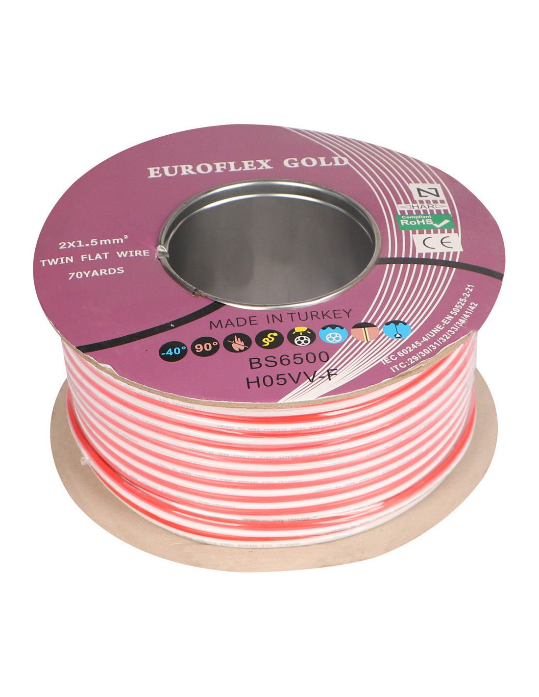 SPEAKER WIRE BLACK AND RED 90MTR