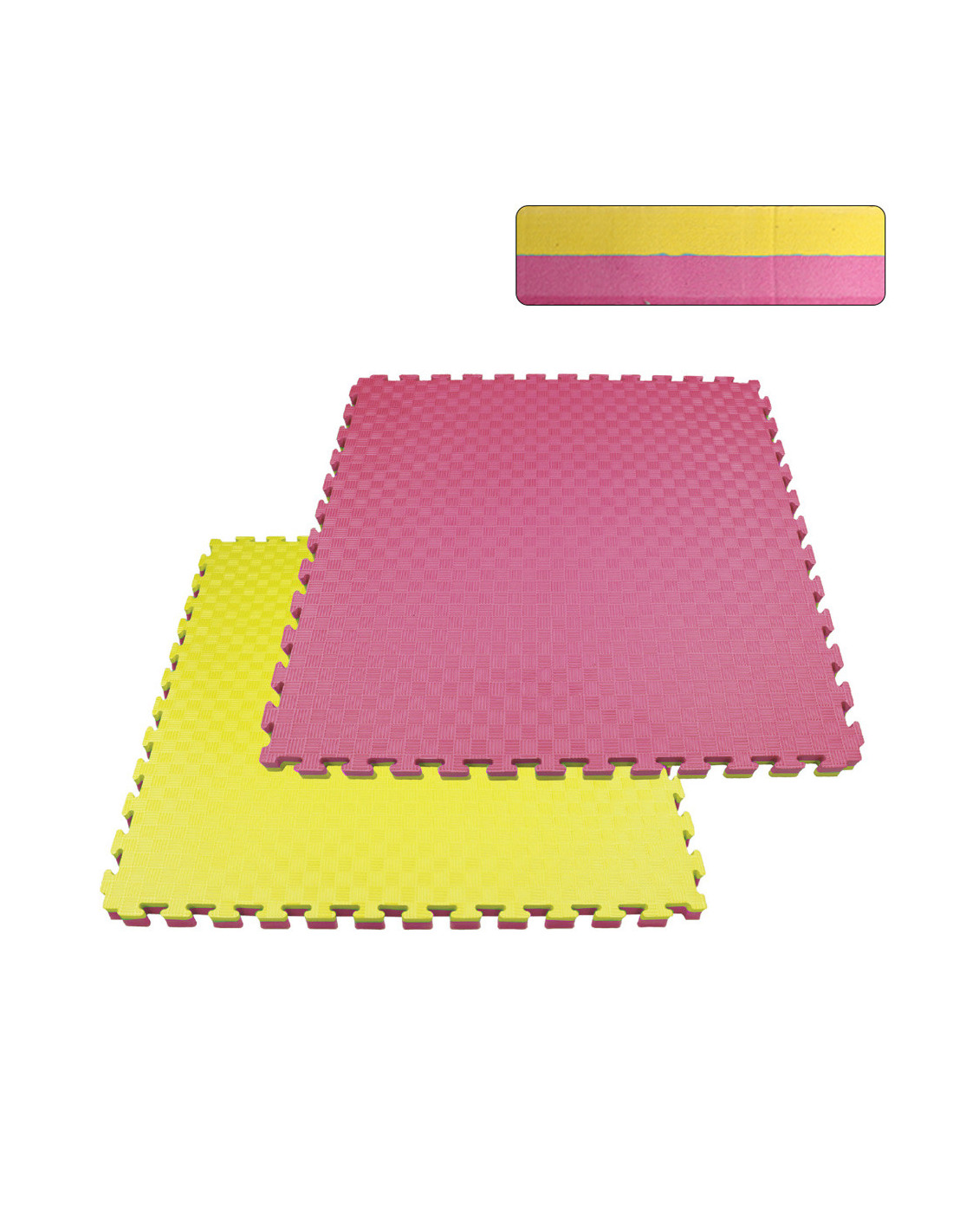 EVA FOAM MAT PINK / YELLOW 1000 X 1000 X 20 MM